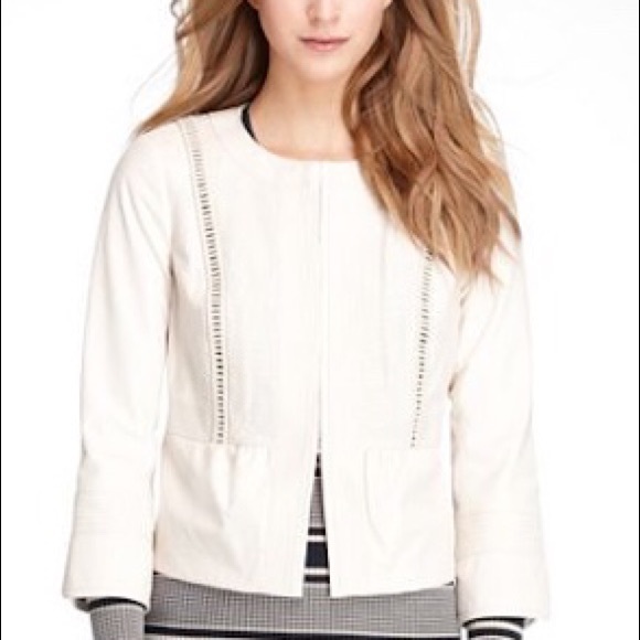 NWT Tory Burch Milne leather jacket (Tapioca) Sz S - Picture 1 of 12
